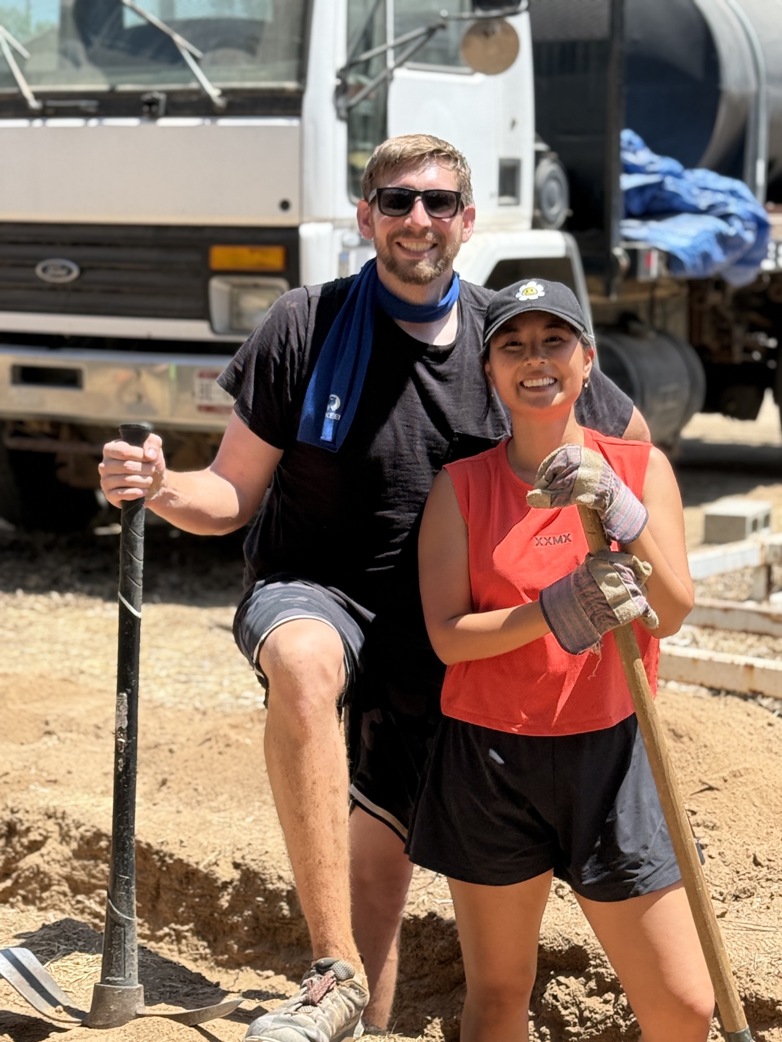 Zac and Priscilla volunteering together