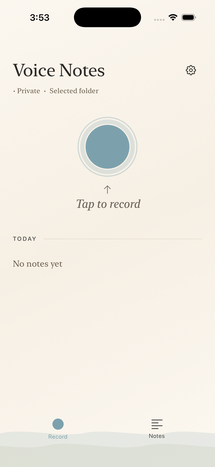 Harbor's recording screen on iPhone.